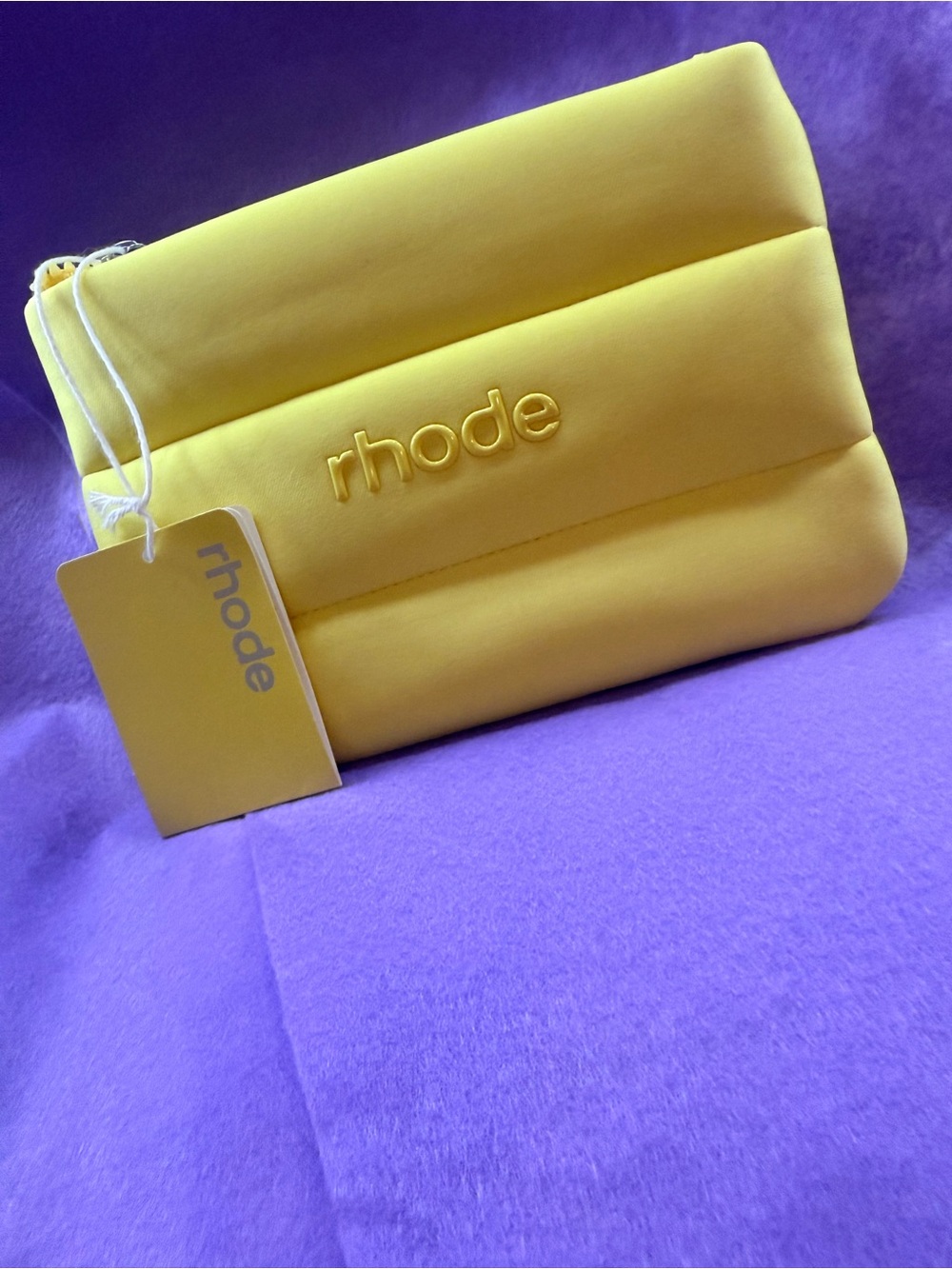 RHODE Yellow Quilted Logo Pouch - lemontini collection